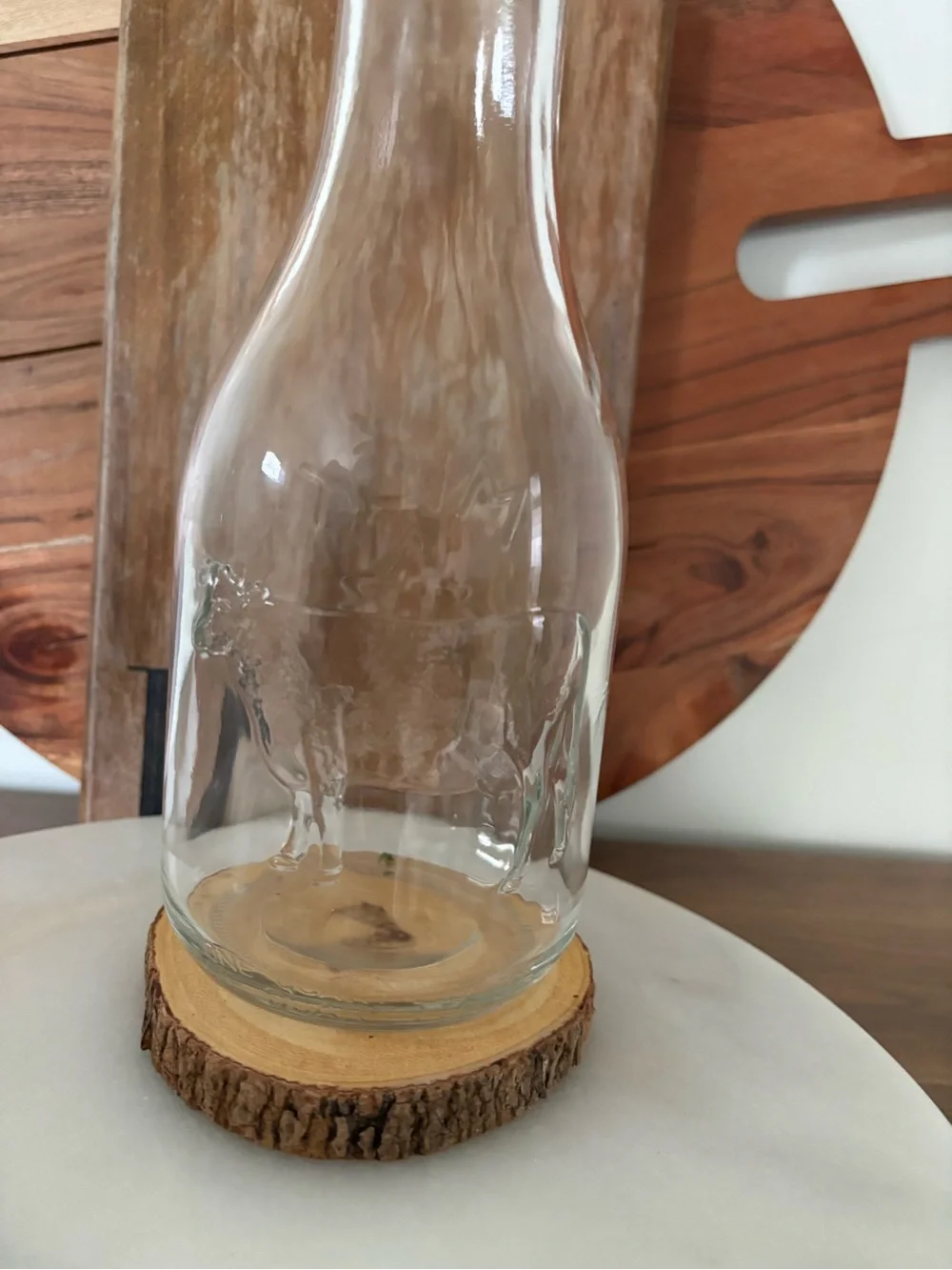 Vintage Glass Milk Bottle Embossed 1888